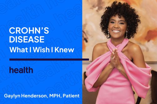 A photo of Gaylyn Henderson next to the words Crohn's Disease What I Wish I Knew