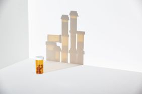 Single Pill bottle with large shadow